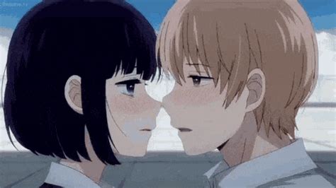 besos anime gif|fotos de besos.